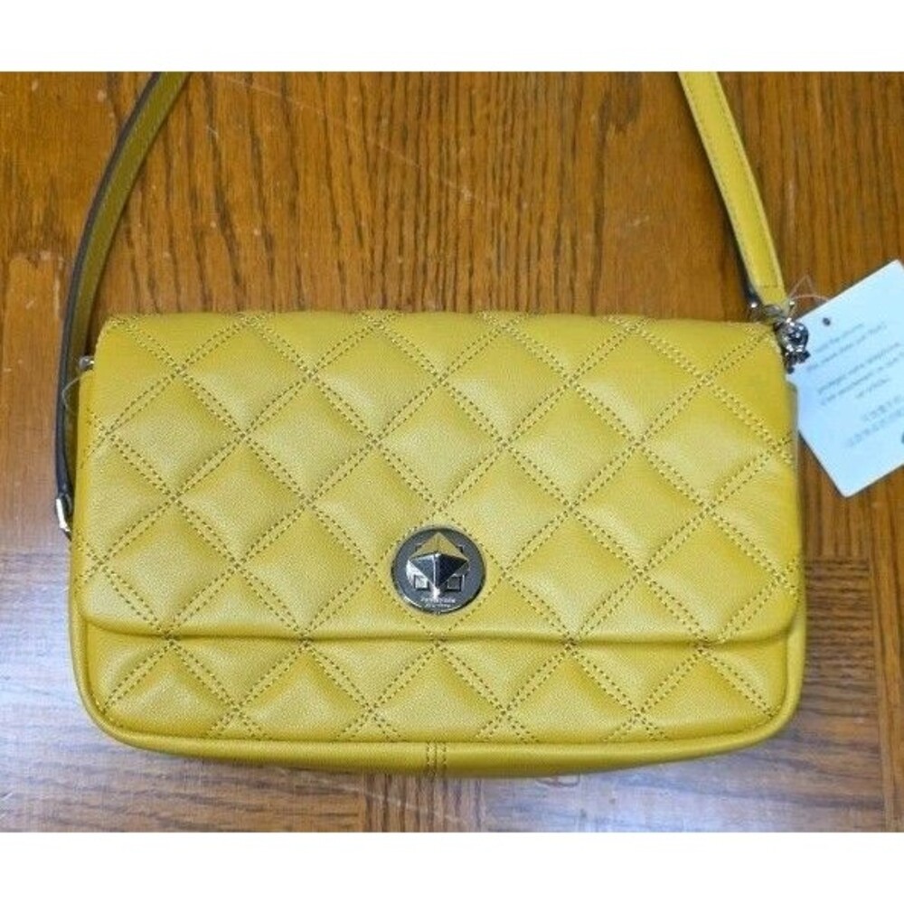 Kate Spade Natalia Flap Turnlock Leather Crossbody Purse Yellow WLRU6342